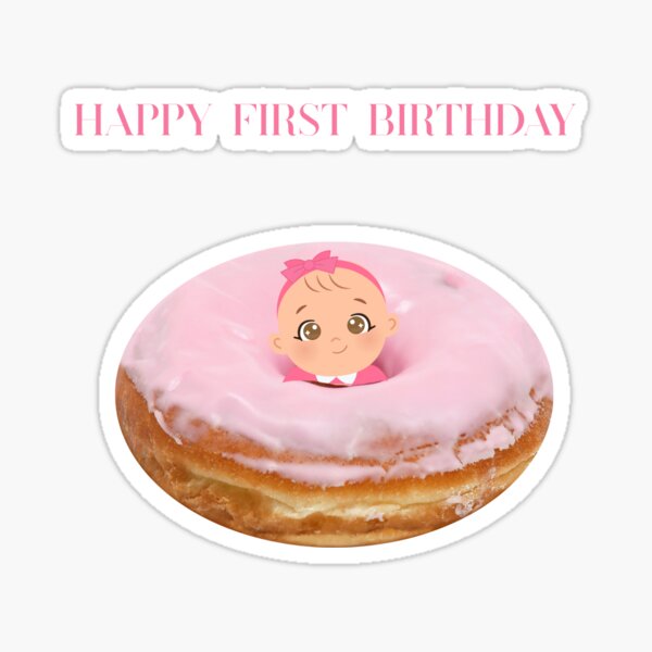 Item preview, Girls First Birthday- Donut Birthday Greeting & More designed and sold by Dexters Inspiring Creations.