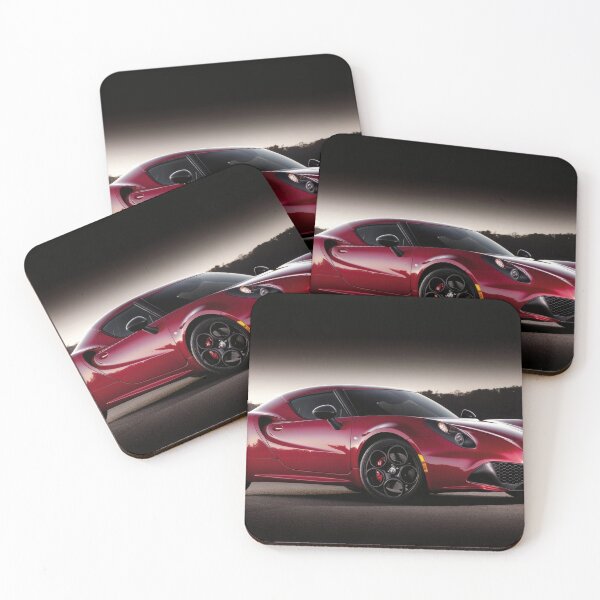 Item preview, Red Alfa Romeo 4C Coupe Illustration – Automotive Art Print III designed and sold by AutoPopStudio.