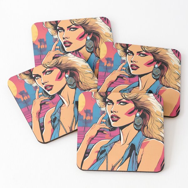 Item preview, Logo Vintage de los 80’s: Chica rubia en la portada con un estilo único y lleno de nostalgia. designed and sold by roma252.