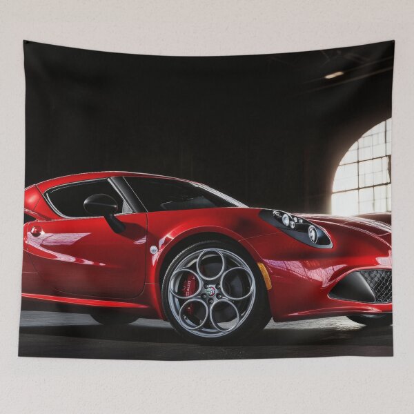 Item preview, Red Alfa Romeo 4C Coupe Illustration – Automotive Art Print VI designed and sold by AutoPopStudio.