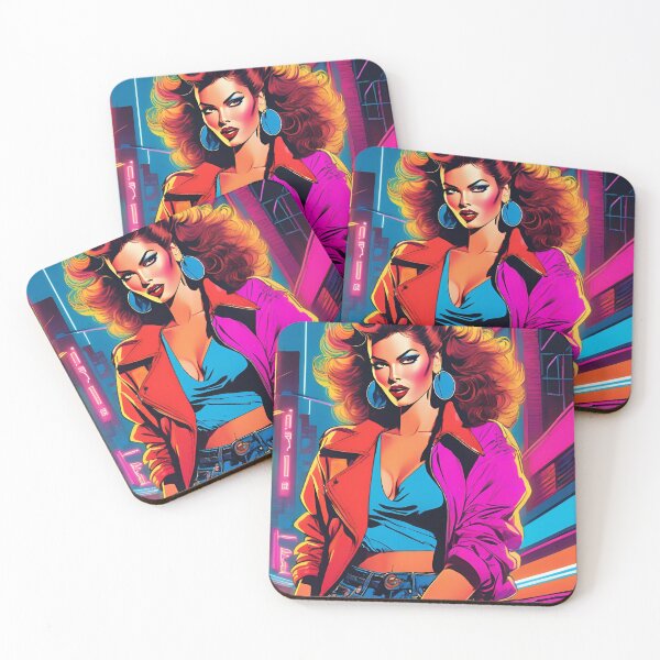 Item preview, 80s Vintage Logo: Blonde Girl and Retro Style designed and sold by roma252.