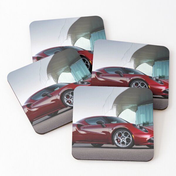 Item preview, Red Alfa Romeo 4C Coupe Illustration – Automotive Art Print VIII designed and sold by AutoPopStudio.