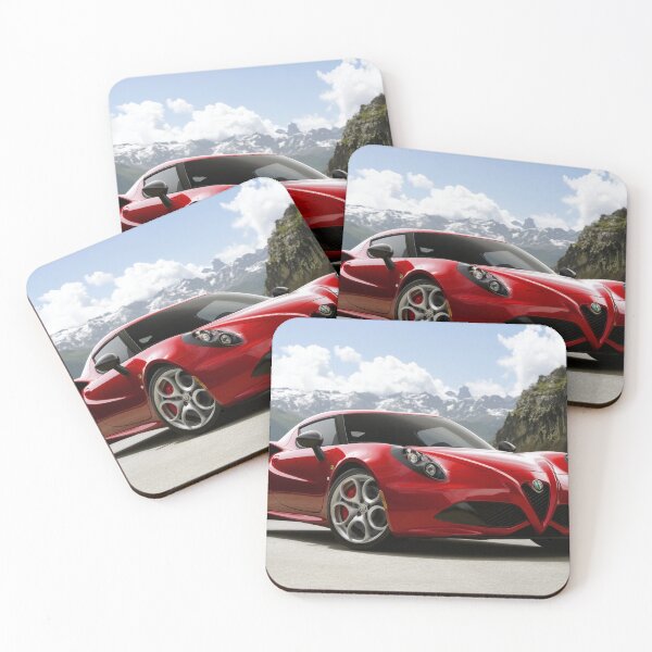 Item preview, Red Alfa Romeo 4C Coupe Illustration – Automotive Art Print IX designed and sold by AutoPopStudio.