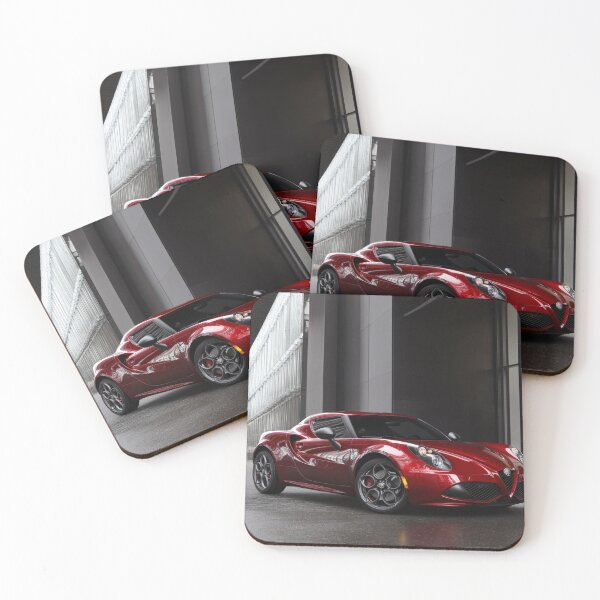 Item preview, Red Alfa Romeo 4C Coupe Illustration – Automotive Art Print X designed and sold by AutoPopStudio.