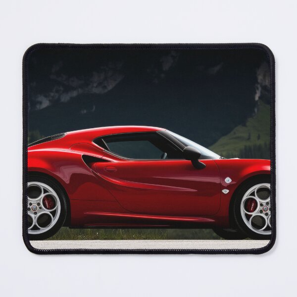 Item preview, Candy Apple Red Alfa Romeo 4C Coupe – Premium Automotive Illustration designed and sold by AutoPopStudio.
