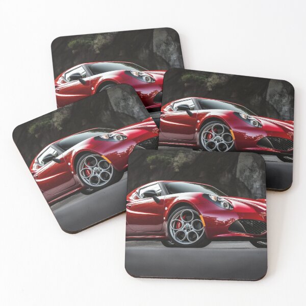 Item preview, Candy Apple Red Alfa Romeo 4C Coupe – Premium Automotive Illustration V designed and sold by AutoPopStudio.