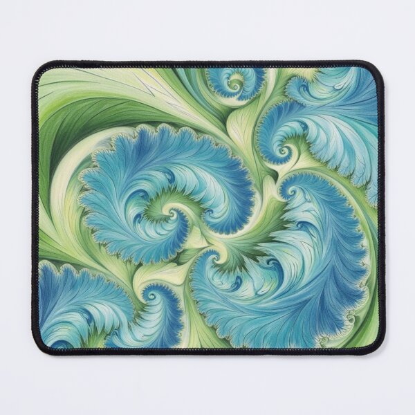 Item preview, Feathered Spiral Flow in Blue and Green designed and sold by Harmonic_Layers.