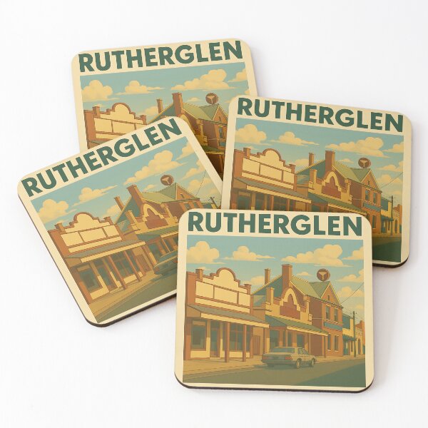 Item preview, Rutherglen – Historic Main Street Vintage Poster designed and sold by Print My Town.