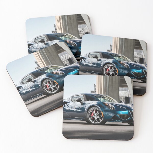 Item preview, Blue Alfa Romeo 4C Coupe – Modern Automotive Art Print III designed and sold by AutoPopStudio.