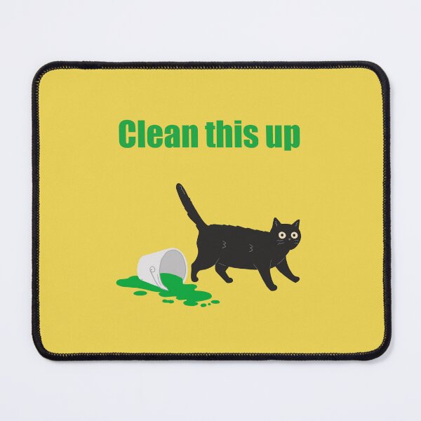 Item preview, Mischievous cat art : Clean this up Yellow version designed and sold by TheGrandLordCat.