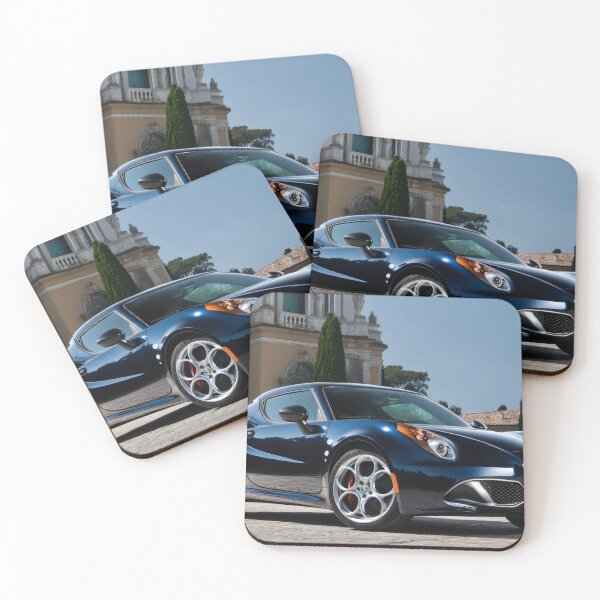 Item preview, Blue Alfa Romeo 4C Coupe – Modern Automotive Art Print IV designed and sold by AutoPopStudio.