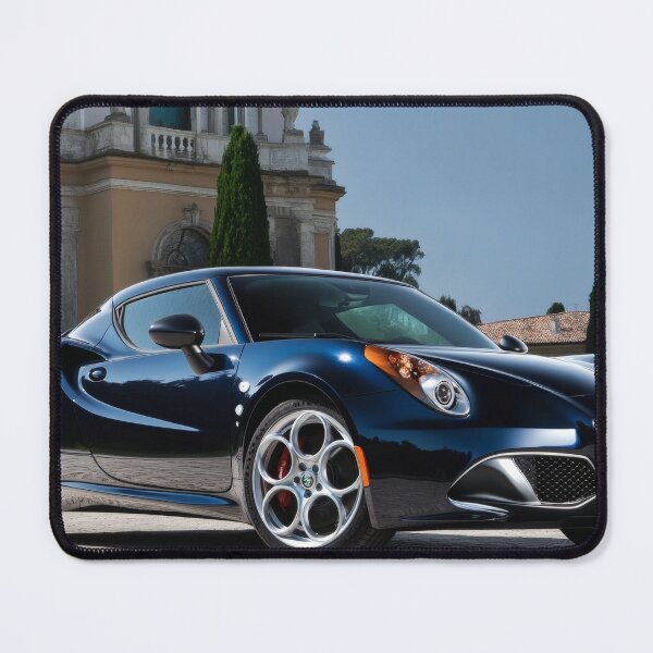 Item preview, Blue Alfa Romeo 4C Coupe – Modern Automotive Art Print IV designed and sold by AutoPopStudio.