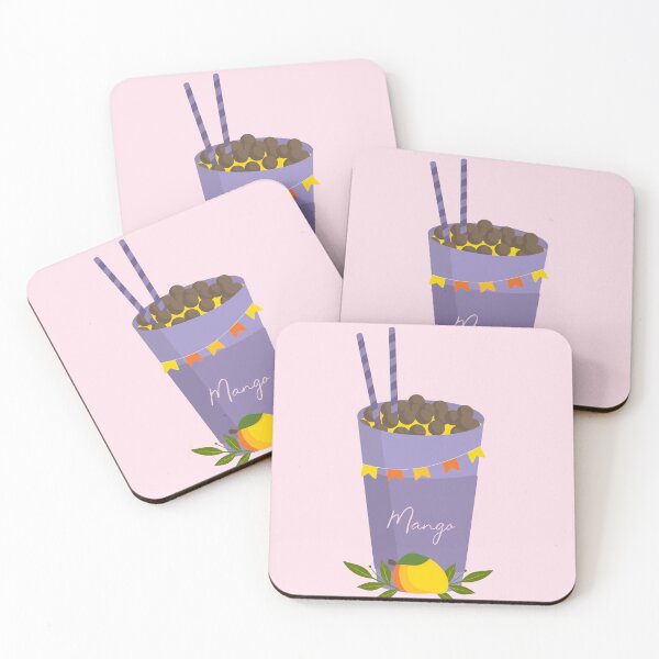 Item preview, Flat Design Illustration with Drink at Mango and Chocolate Balls designed and sold by AlginaPugachova.