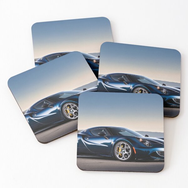 Item preview, Blue Alfa Romeo 4C Coupe – Modern Automotive Art Print V designed and sold by AutoPopStudio.