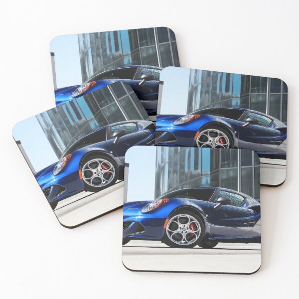 Item preview, Blue Alfa Romeo 4C Coupe – Modern Automotive Art Print VI designed and sold by AutoPopStudio.