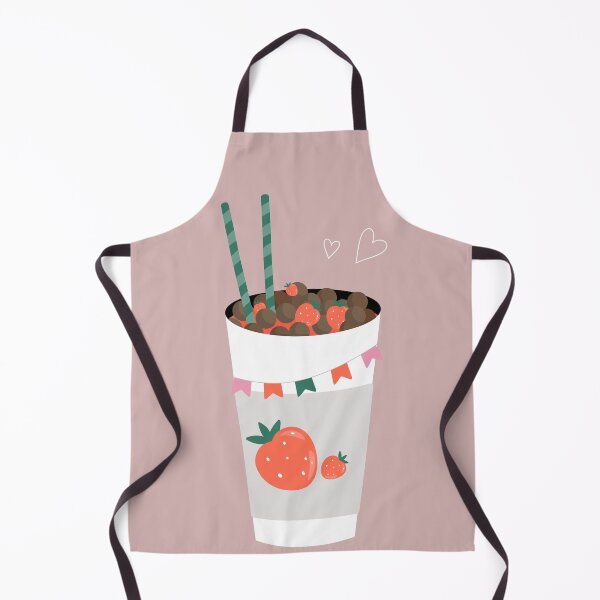 Item preview, Flat Design Illustration with Drink at Strawberry and Chocolate Balls designed and sold by AlginaPugachova.