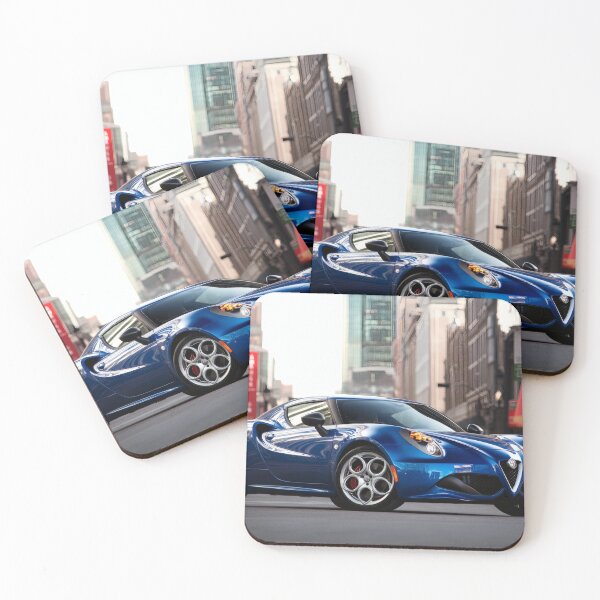 Item preview, Blue Alfa Romeo 4C Coupe – Modern Automotive Art Print VII designed and sold by AutoPopStudio.