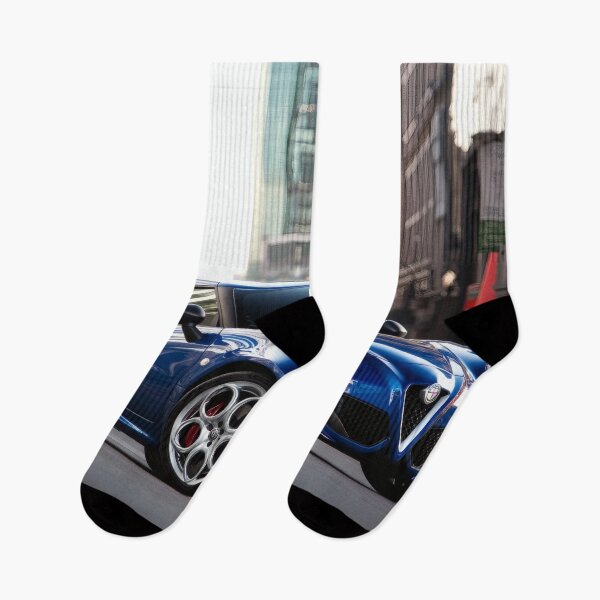 Item preview, Blue Alfa Romeo 4C Coupe – Modern Automotive Art Print VII designed and sold by AutoPopStudio.