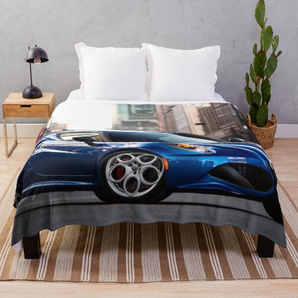 Item preview, Blue Alfa Romeo 4C Coupe – Modern Automotive Art Print VII designed and sold by AutoPopStudio.