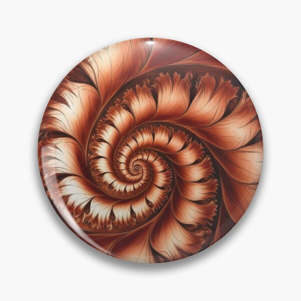 Item preview, Terracotta Spiral Fractal with Flowing Leaf Shapes designed and sold by Harmonic_Layers.