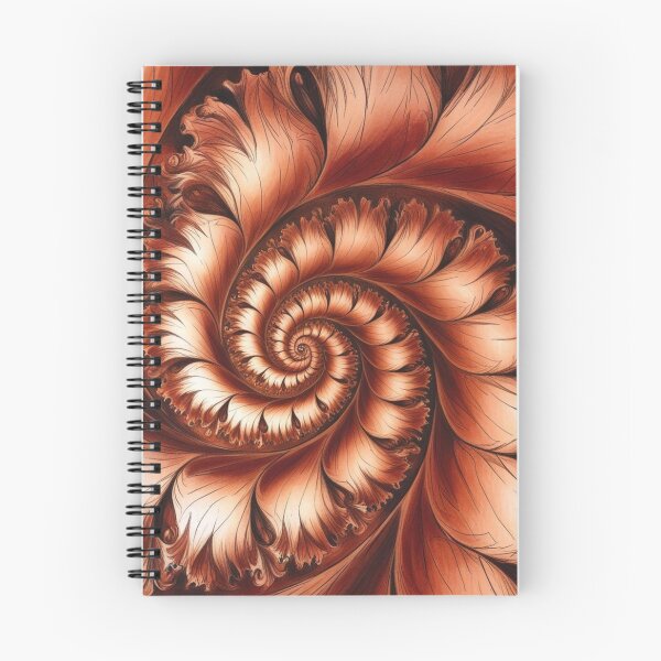 Item preview, Terracotta Spiral Fractal with Flowing Leaf Shapes designed and sold by Harmonic_Layers.