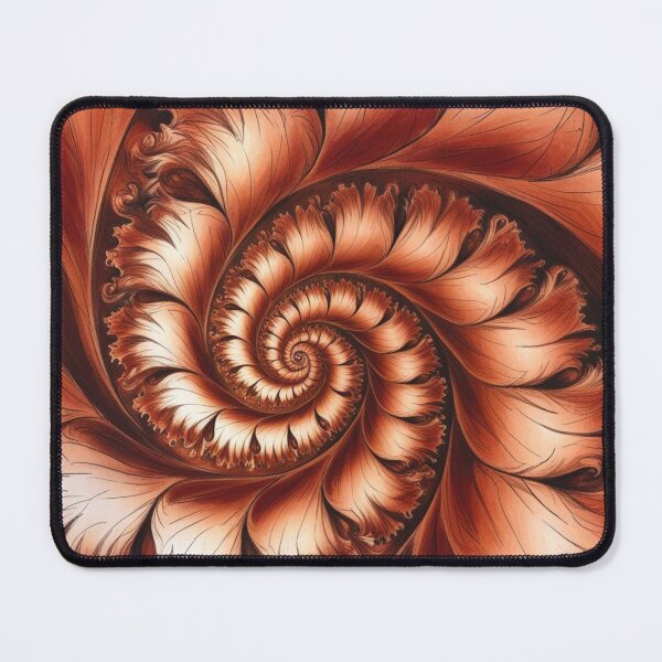 Item preview, Terracotta Spiral Fractal with Flowing Leaf Shapes designed and sold by Harmonic_Layers.