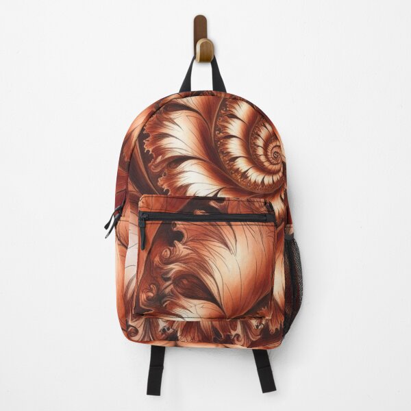 Item preview, Terracotta Spiral Fractal with Flowing Leaf Shapes designed and sold by Harmonic_Layers.