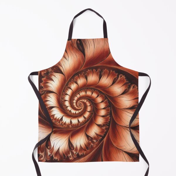 Item preview, Terracotta Spiral Fractal with Flowing Leaf Shapes designed and sold by Harmonic_Layers.