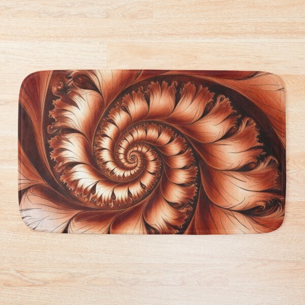 Item preview, Terracotta Spiral Fractal with Flowing Leaf Shapes designed and sold by Harmonic_Layers.