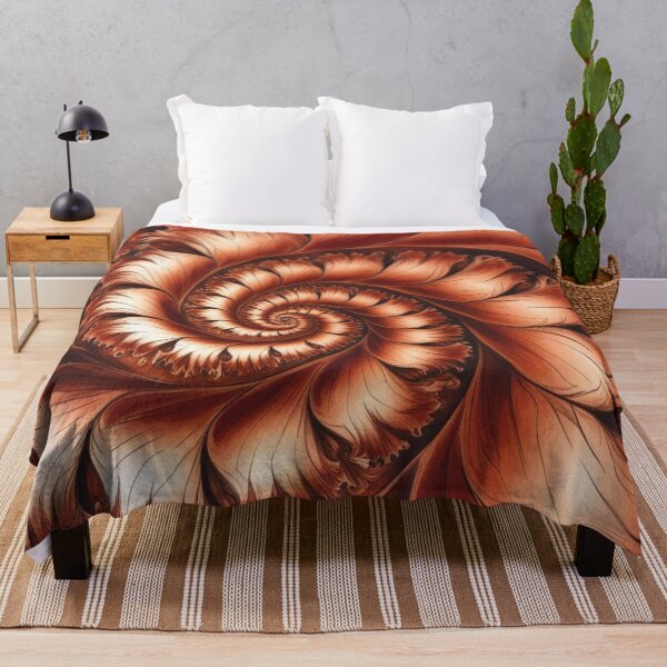 Item preview, Terracotta Spiral Fractal with Flowing Leaf Shapes designed and sold by Harmonic_Layers.