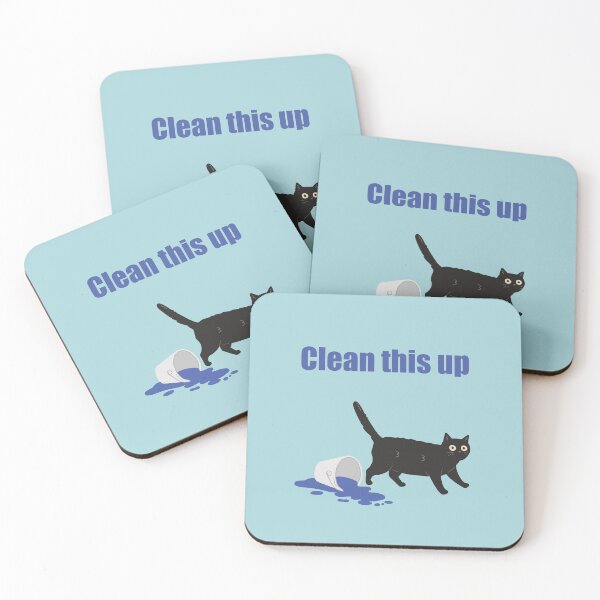 Item preview, Mischievous cat art : Clean this up Blue version designed and sold by TheGrandLordCat.
