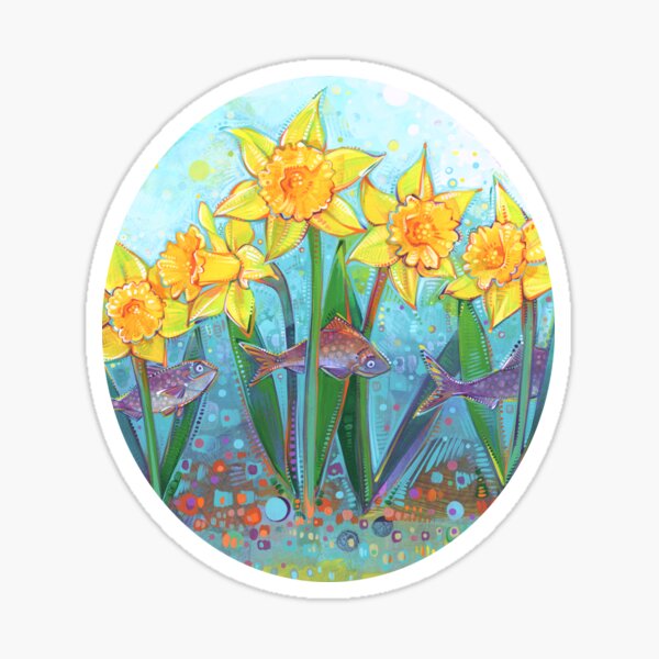 Item preview, Fish among the Daffodils designed and sold by Gwenn Seemel.