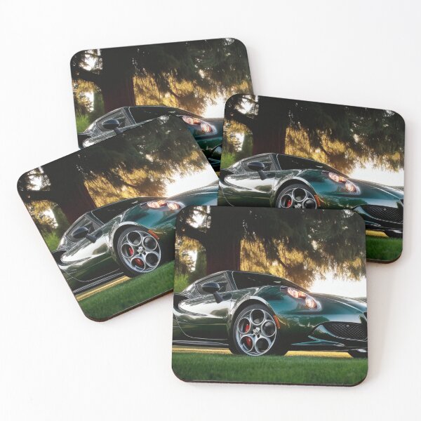 Item preview, Green Alfa Romeo 4C Coupe – Bold Automotive Art Print designed and sold by AutoPopStudio.