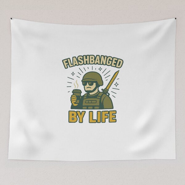 Artikelvorschau, Flashbanged By Life Taktisches Veteranen-T-Shirt entworfen und verkauft von TactiCodeTees.
