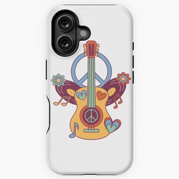 Item preview, Hippie guitar heart sticker designed and sold by DesignPMG.