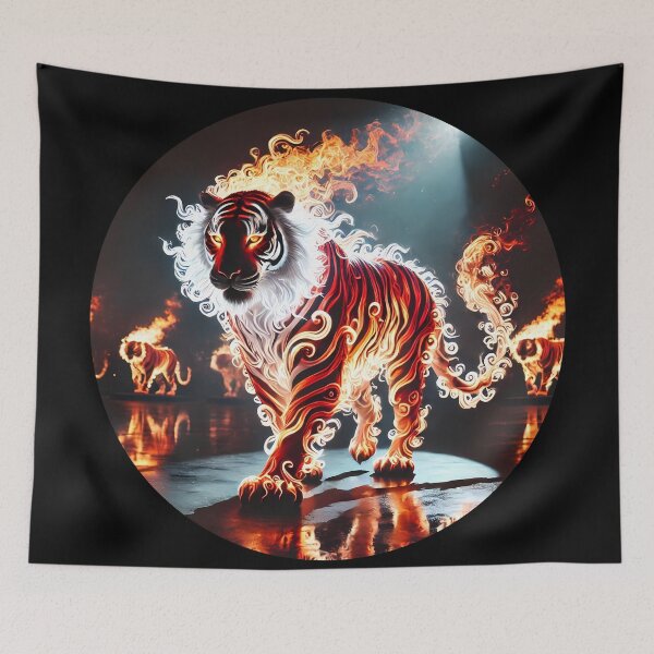 Item preview, Fire Tiger in the Flaming Forest designed and sold by Astralia.