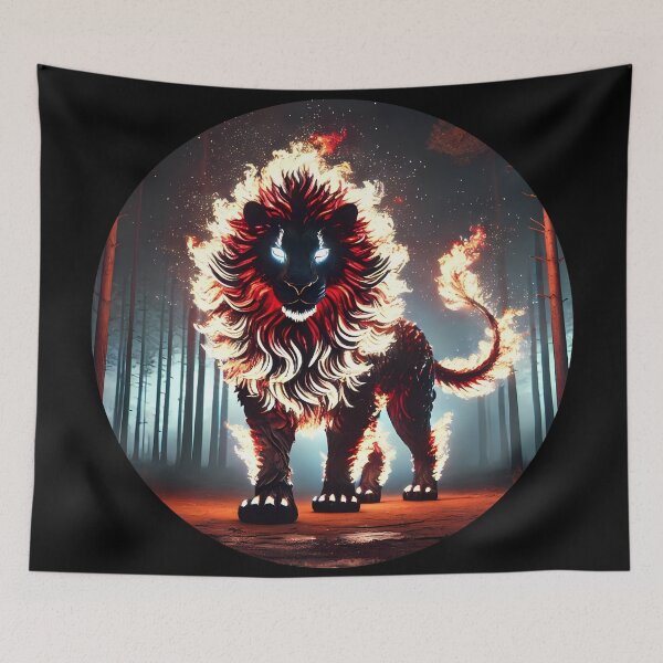 Item preview, Fire Lion in the Flaming Forest designed and sold by Astralia.