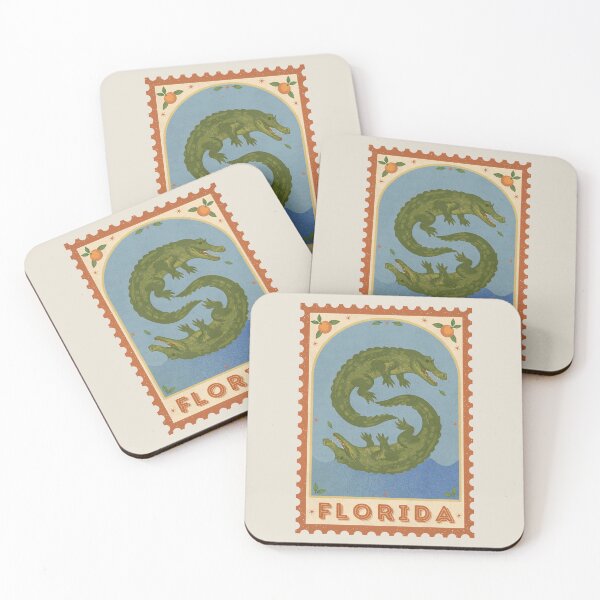 Item preview, Florida Vintage Stamp Alligator Artwork designed and sold by arowh.