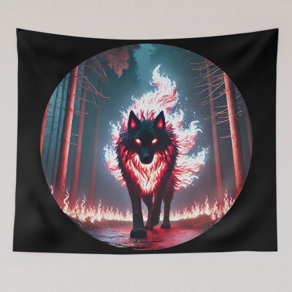 Item preview, Fire Wolf in the Burning Night designed and sold by Astralia.