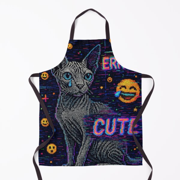 Item preview, Glitchcore Sphyn-: Neon Chaos in ASCII designed and sold by LesChatsArt.
