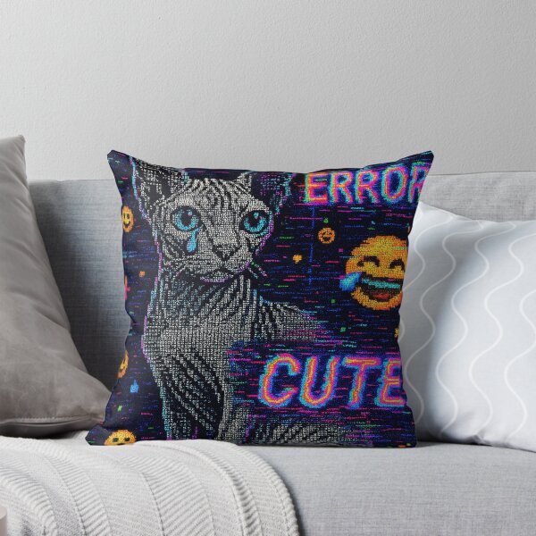 Item preview, Glitchcore Sphyn-: Neon Chaos in ASCII designed and sold by LesChatsArt.