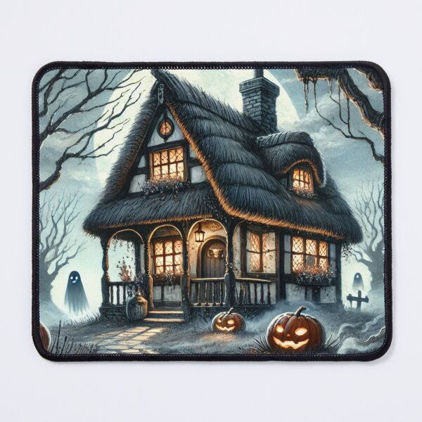 Item preview, Spooky Cottagecore Night – Ghostly Moon & Jack-o'-Lantern Path designed and sold by ArtFreshStudio.