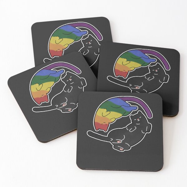 Item preview, Rainbow Cat Yin Yang LGBT Gay Pride Flag designed and sold by Clara Hollins.