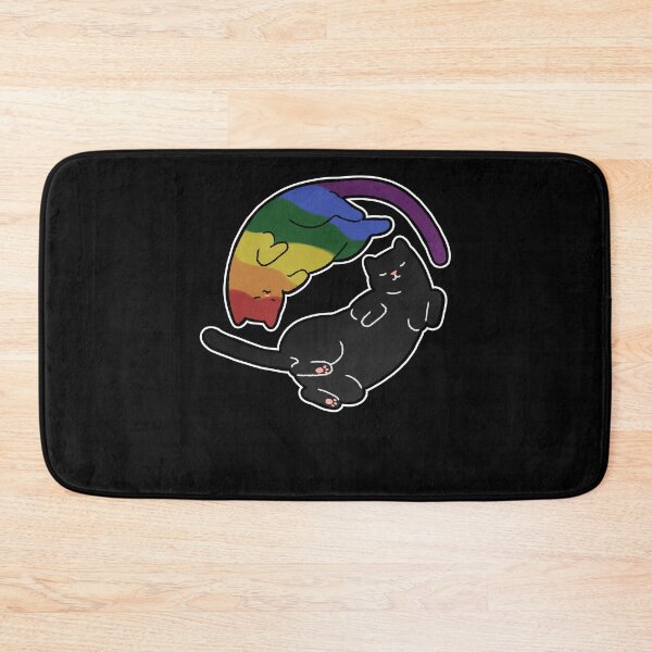 Item preview, Rainbow Cat Yin Yang LGBT Gay Pride Flag designed and sold by Clara Hollins.