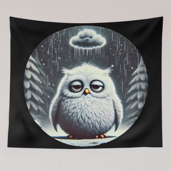 Item preview, Sad Owl in the Freezing Rain designed and sold by Astralia.