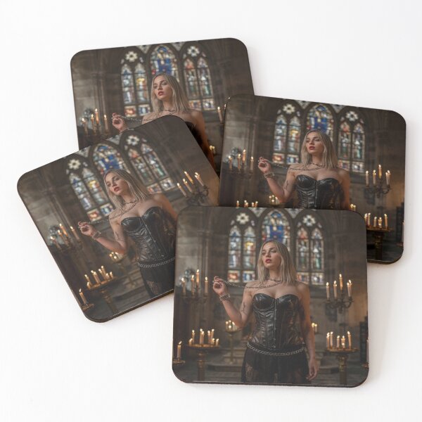 Item preview, Dominant Gothic Lesbian Queen – Dark Feminine Power in a Candlelit Cathedral Fantasy Scene designed and sold by Fruzbt.