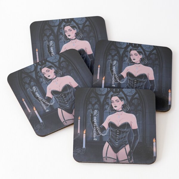 Item preview, Dominant Gothic Lesbian Queen – Dark Feminine Power in a Candlelit Cathedral Fantasy Scene designed and sold by Fruzbt.