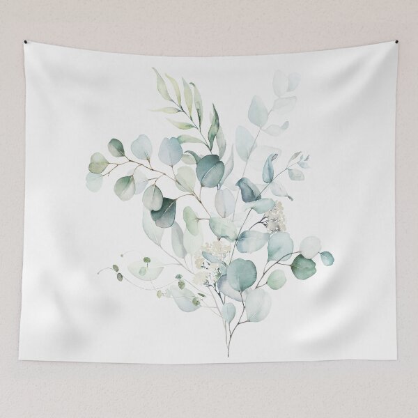 Item preview, Watercolor Eucalyptus 2, botanical art, green blue leaves, Art by Synplus designed and sold by synplus.