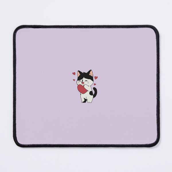 Item preview, cute cartoon cat standing on red heart designed and sold by mariaflaviane.