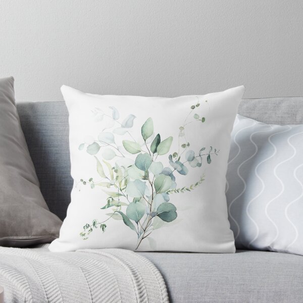 Item preview, Watercolor Eucalyptus 3, botanical art, green blue leaves, Art by Synplus designed and sold by synplus.